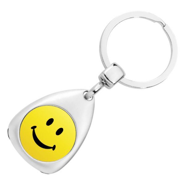 Schlüsselanhänger Smiley mit Gravur - 1178
